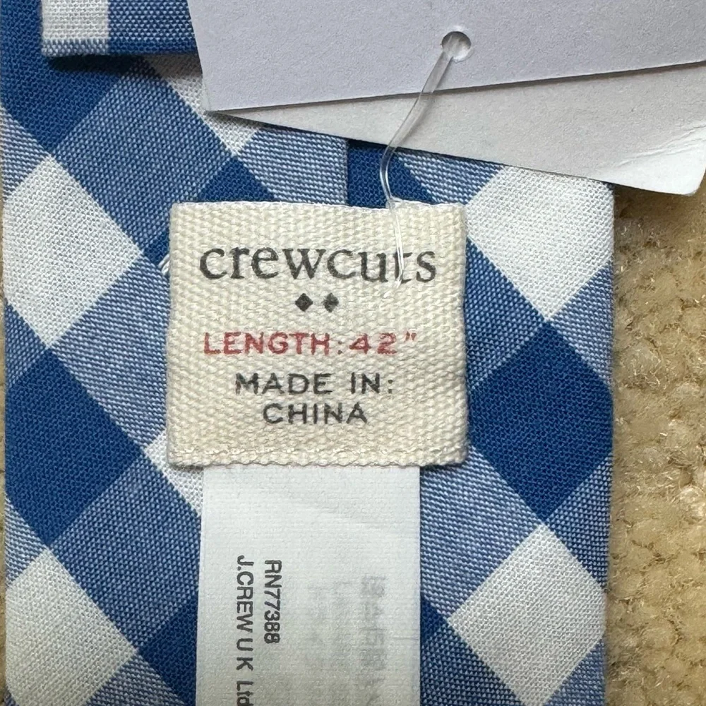 Crewcuts Kids Checkered Blue and White Tie